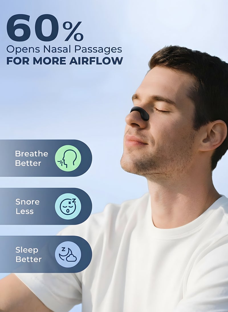Chillspace Reusable Nasal Strips Kit for 30 Days, Magnetic Anti Snoring Clip, Long-lasting Anti-Snoring Device, Boost Oxygen Intake, Improve Breathing and Sleep Quality, Sleep Strips Magnetic Nose Clip for Men and Women (Black) - Image 4