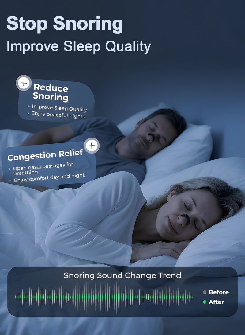 Chillspace Reusable Nasal Strips Kit for 30 Days, Magnetic Anti Snoring Clip, Long-lasting Anti-Snoring Device, Boost Oxygen Intake, Improve Breathing and Sleep Quality, Sleep Strips Magnetic Nose Clip for Men and Women (Black) - Image 5