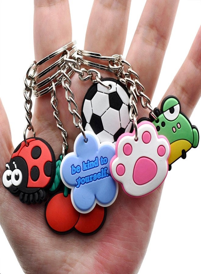 Gibleitz 100pcs Random Different Keychains,Mixed Non-Repeat Cute Key Chain for Classroom Prizes Students Incentives Holiday Gifts Party Favors - Image 2