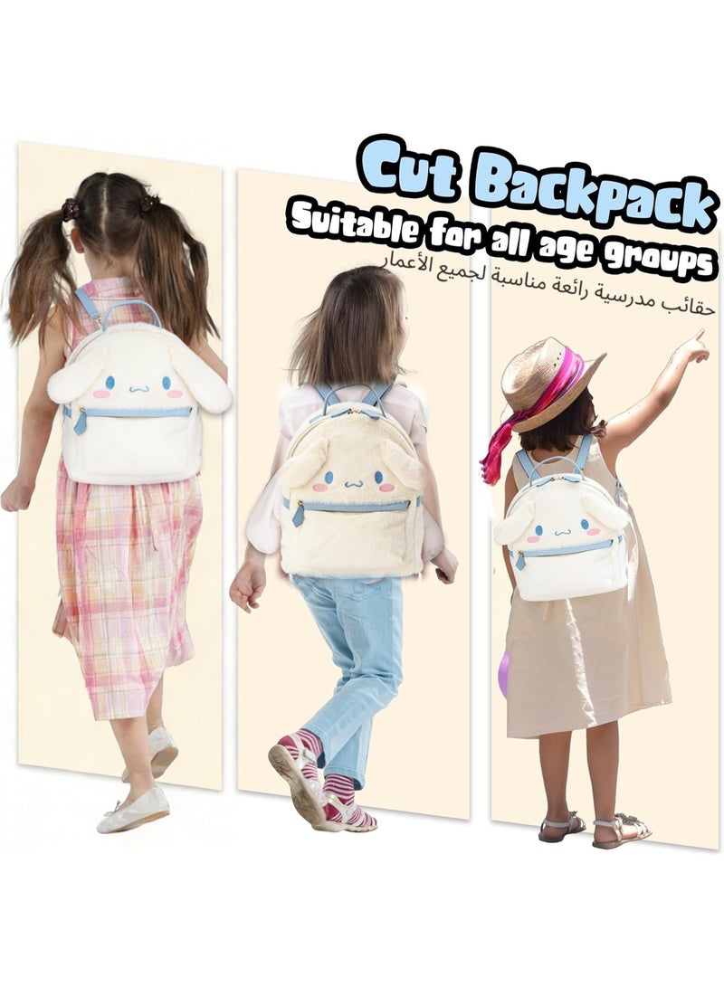 XICEN Cute Mini Plush Backpack, Cute Anime Cartoon Bag Soft Fuzzy Handbags With Character Accessories-White - Image 3