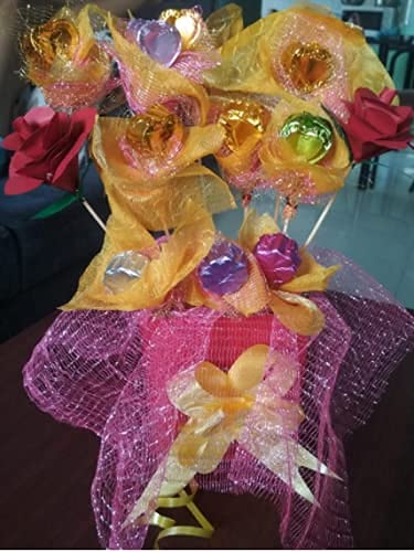 M Fabrics Hobby Crafts Flower Mesh Net Fabric Flower Mesh for Flower Bouquet Fabric for Gift Wrapping Party Hall Decor Sweet Boxes Gift Decoration 40 Inches Width 5 Meters Pink - Image 3