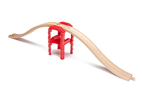 Maxim Enterprise, inc. 3 Level Ascending Wooden Train Track, Wooden Track Pieces Creates Double Ascending and Descending, Reversible Tracks, 2 Piece Pack Compatible with Major Brands - Image 3