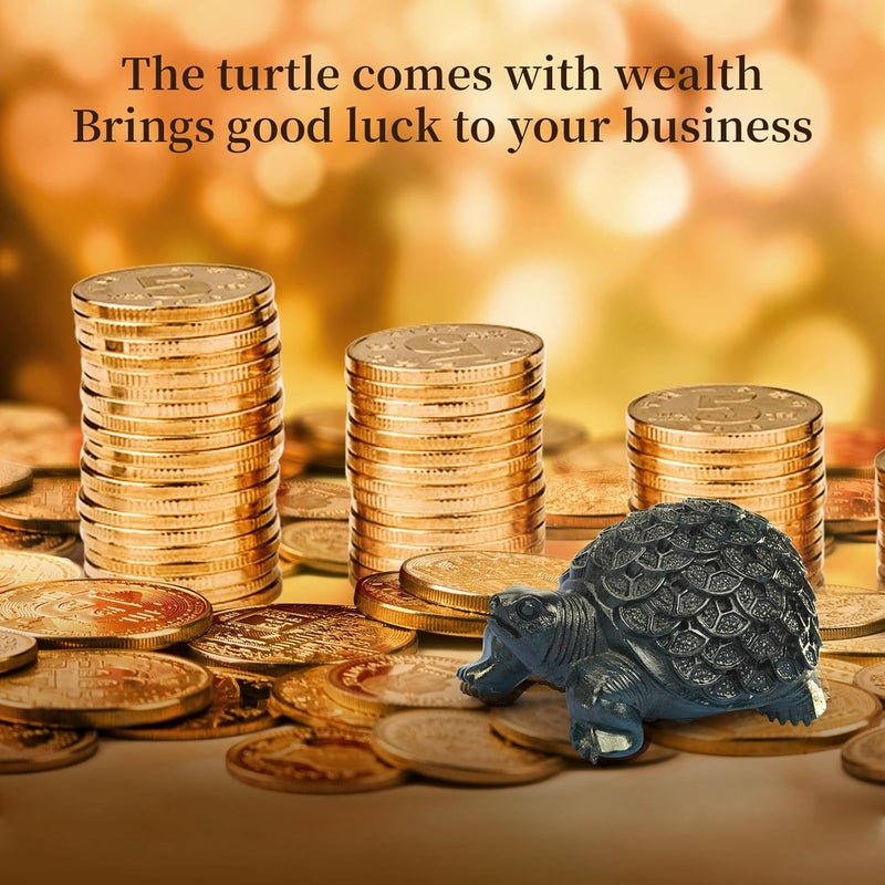 gemshan Feng Shui Turtle Hand Carved Collectible Wood Animal Figurine for Wealth Prosperity Money Home Office Decorative Ornament Lucky - Image 5