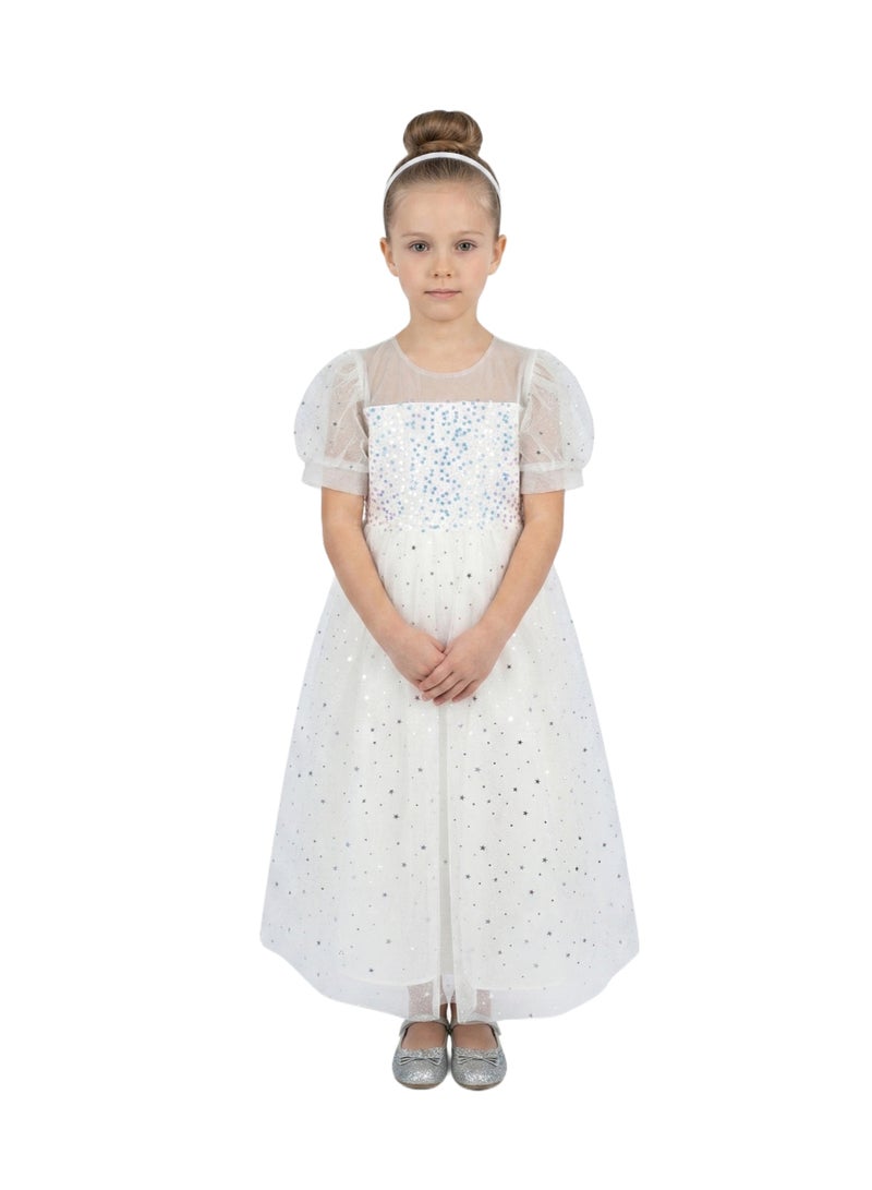 Bidani Girls White Sequin Party Dress - Image 1
