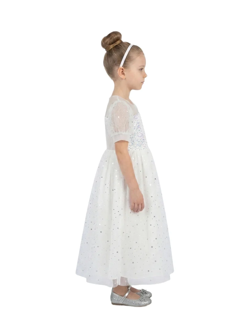 Bidani Girls White Sequin Party Dress