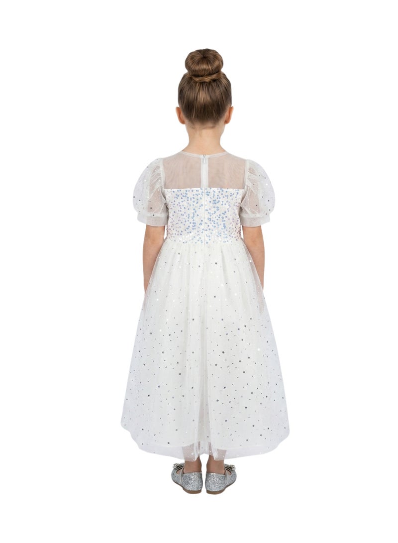 Bidani Girls White Sequin Party Dress - Image 3
