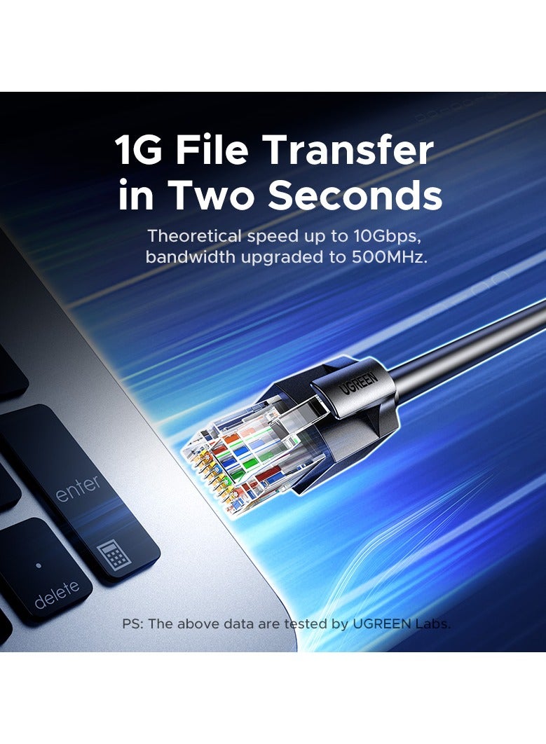 يو جرين كابل إيثرنت كات6A بسرعة 10 جيجابت في الثانية 2 متر كابل شبكة محلية عالي السرعة 500 ميجاهرتز كابل إنترنت RJ45 10 جيجابت كيبل كات6A غير محمي متوافق مع اكس بوكس ​​تلفزيون ذكي سويتش إيثرنت جهاز التوجيه - Image 2