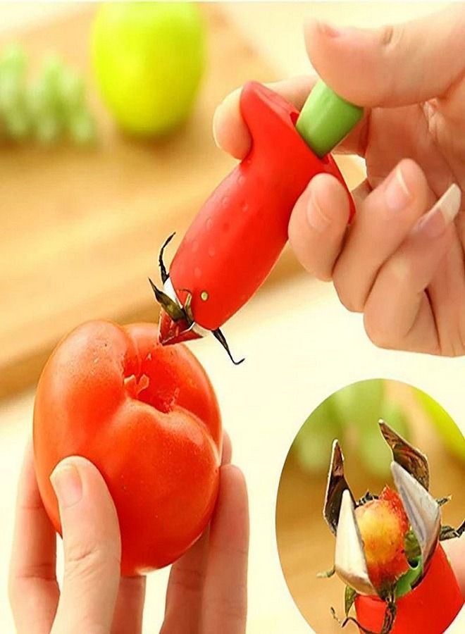 مزيل أوراق الفراولة ستيم جيم أحمر/ فضي/ أخضر 1.09x1.89x3.59بوصة - Image 3