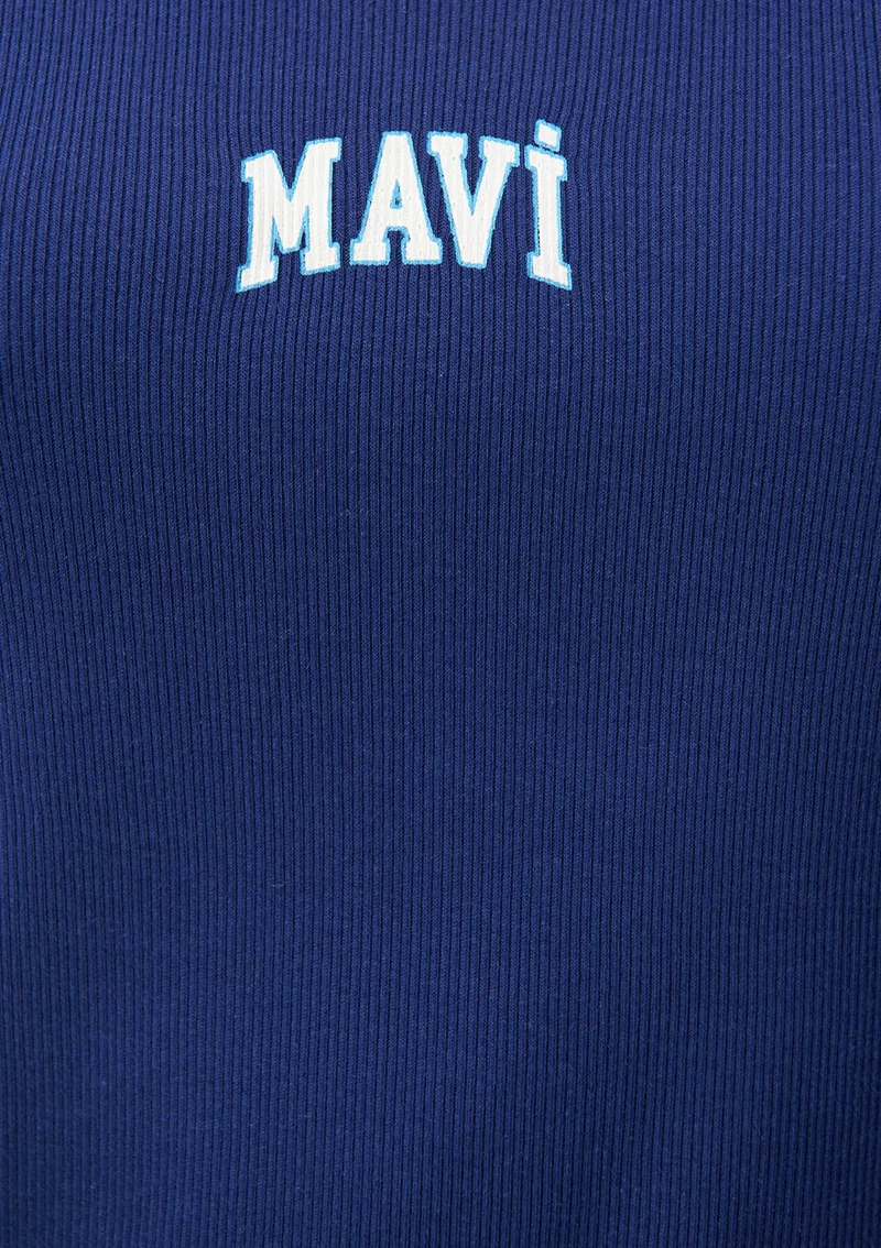 مافي Blue Women's Blue Logo Printed Navy Blue Tank Top 1611899-70722