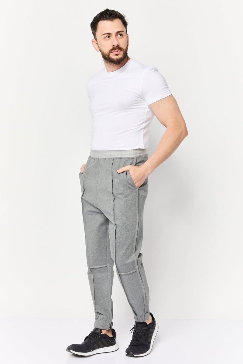 SELECTED Men Regular Fit Heather Jogger Pants, Grey - Image 2
