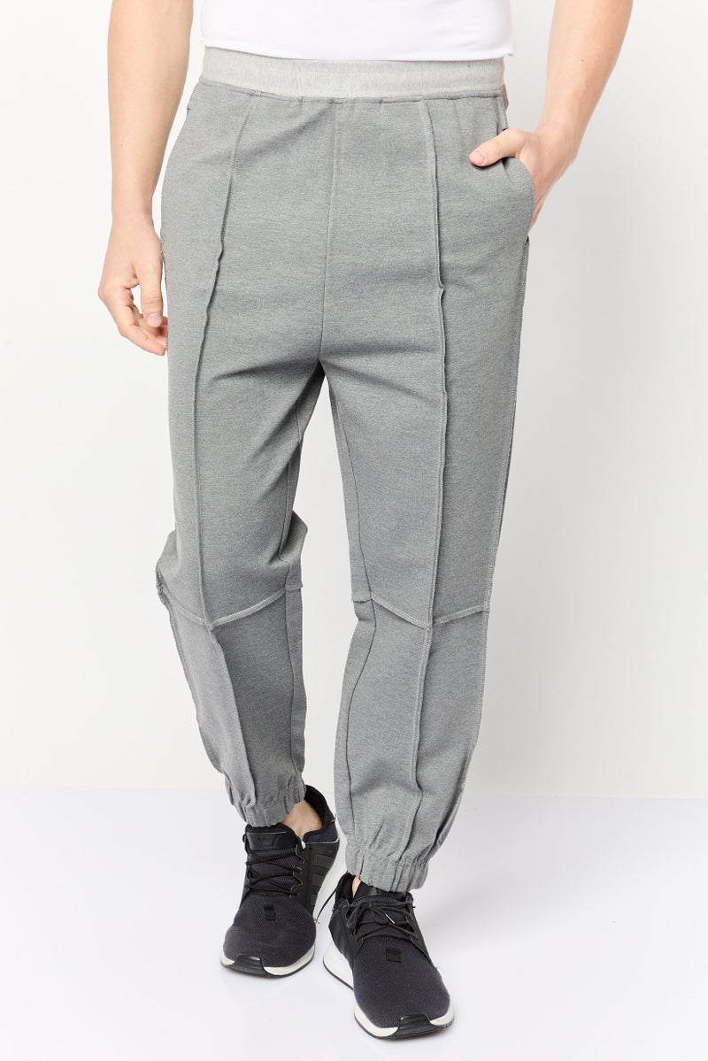 SELECTED Men Regular Fit Heather Jogger Pants, Grey - Image 1