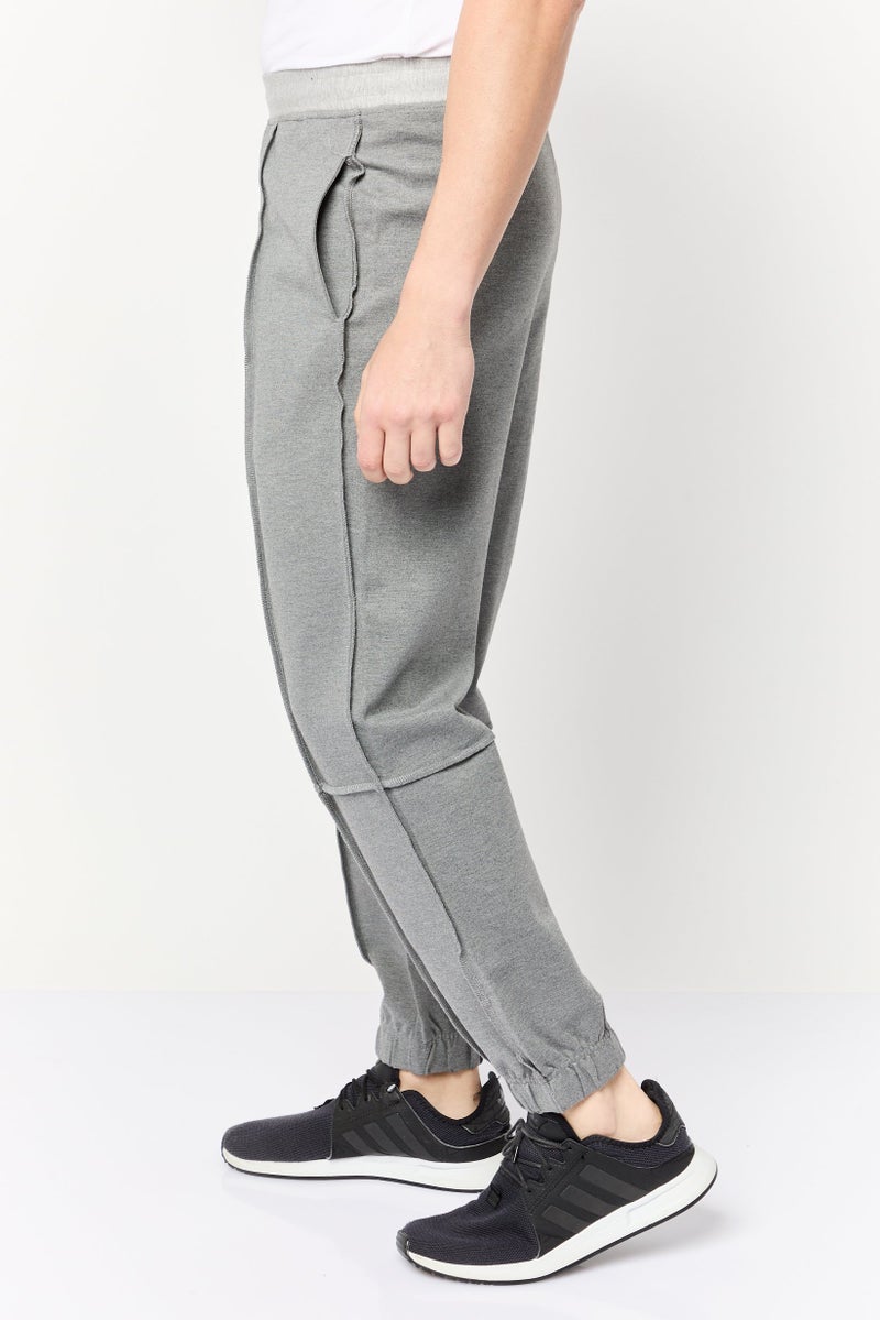 SELECTED Men Regular Fit Heather Jogger Pants, Grey - Image 3