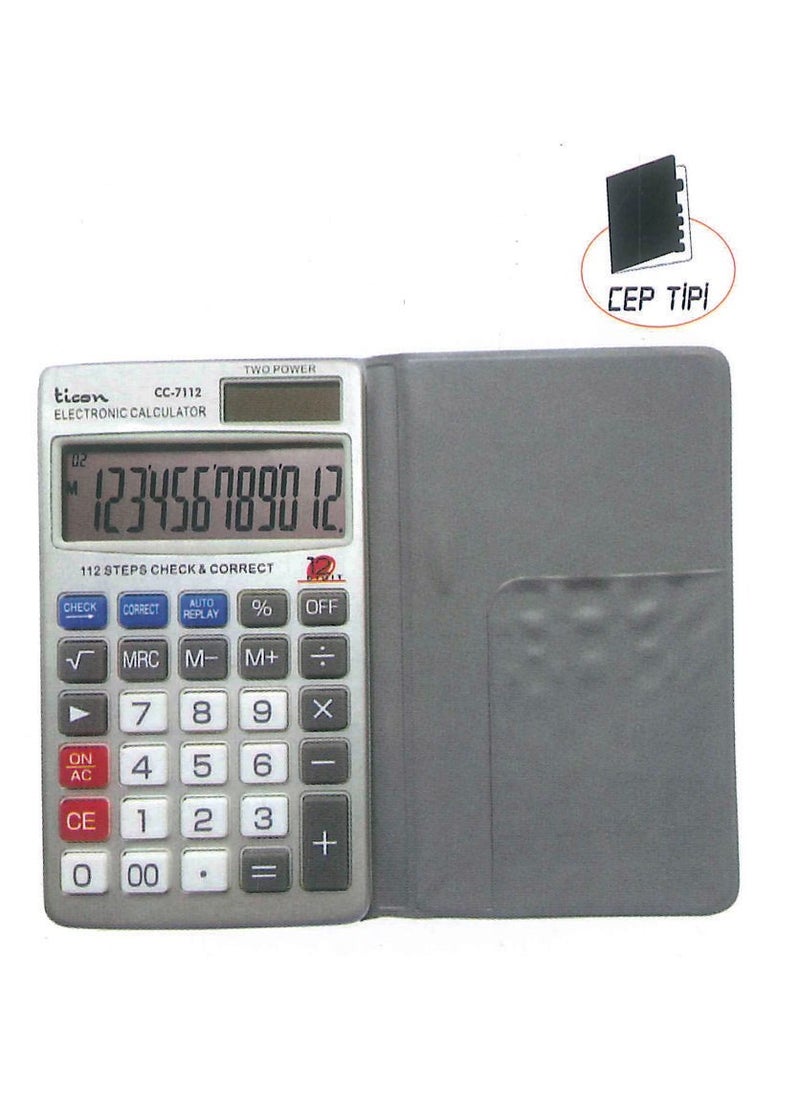 Ticon Calculator CC-7112 Pocket Type 