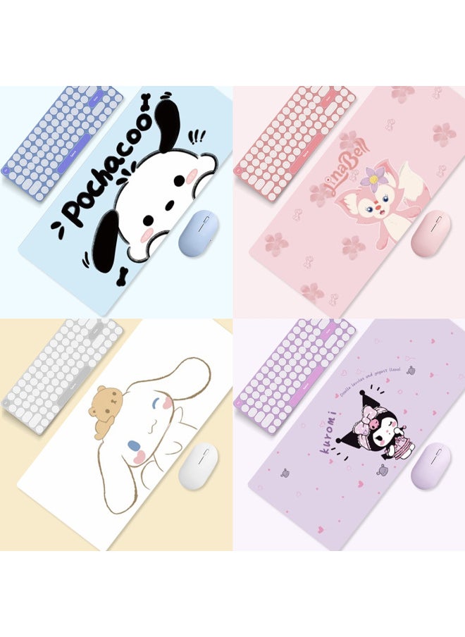 Generic - Cartoon Mouse Pad Oversized Pu Leather Pad Girl Cute Desk Pad Office Supplies Wen Chuang Student Computer Desk Wholesale-Color:Can Be Mass Customized (any Size Modeling)-Pattern:Jade Cinnamon Dog Blue - Image 1