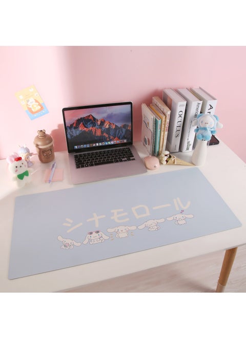 Cartoon Mouse Pad Oversized Pu Leather Pad Girl Cute Desk Pad Office Supplies Wen Chuang Student Computer Desk Wholesale-Color:Can Be Mass Customized (any Size Modeling)-Pattern:Jade Cinnamon Dog Blue