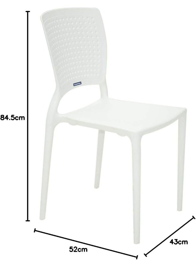 TRAMONTINA Since 1911,Made in Brazil-  Safira White Polypropylene and Fiberglass Chair - Image 3