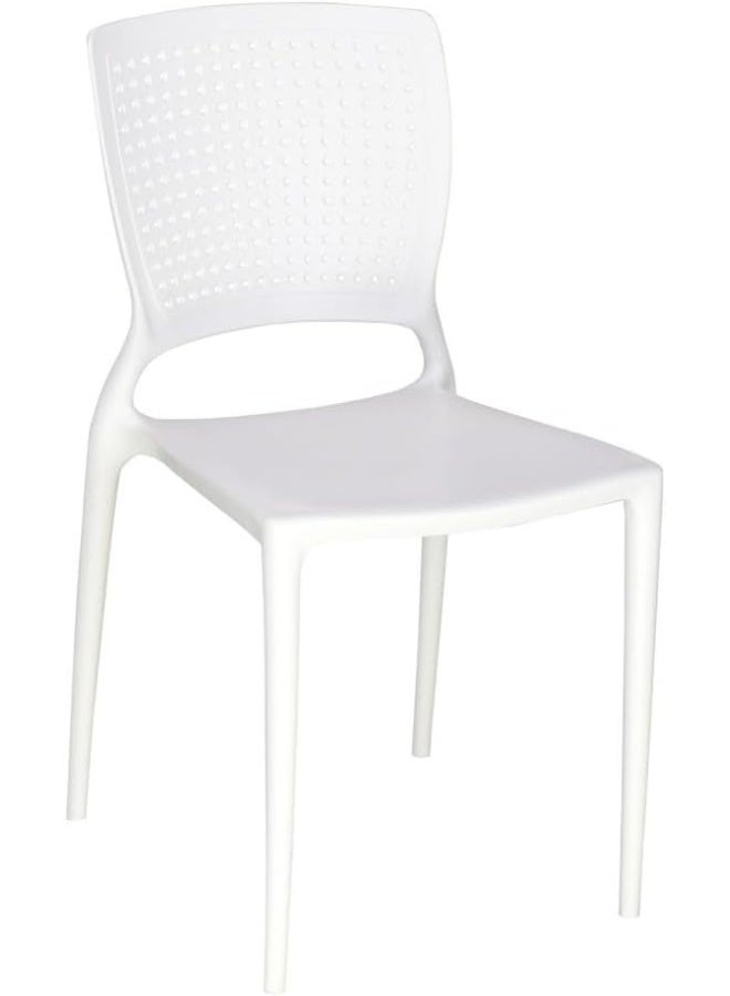 TRAMONTINA Since 1911,Made in Brazil-  Safira White Polypropylene and Fiberglass Chair - Image 4