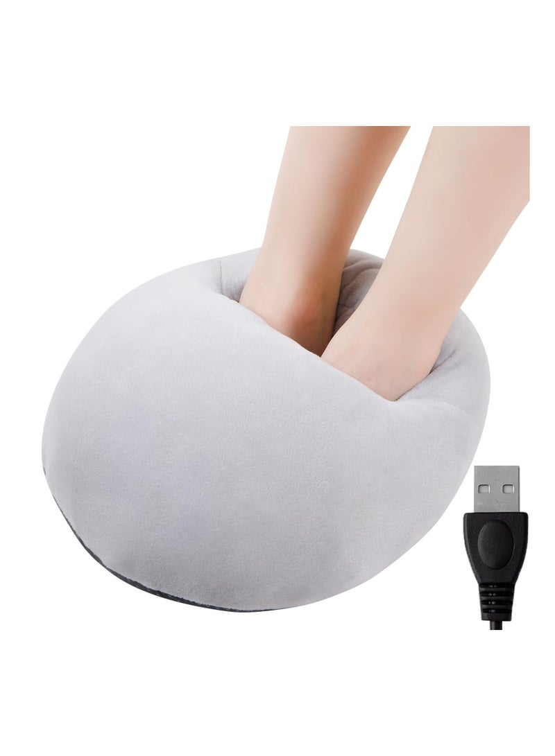 SYOSI Electric Heated Foot Warmer, USB Fast Heating Foot Pad Soft Flannel Foot Warmer Slippers Anti-Slip Heated Foot Warmer Cozy Electric Foot Warmer Pad Heated Footwear for Men and Women - Image 1