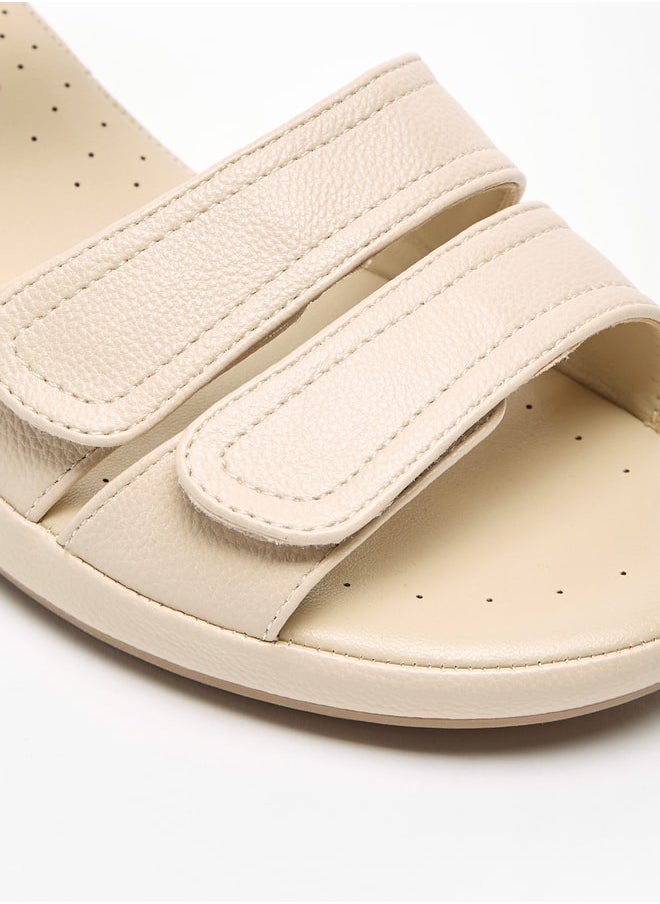 Le Confort - Women Solid Open Toe Sandals with Wedge Heels and Hook and Loop Closure - Image 1