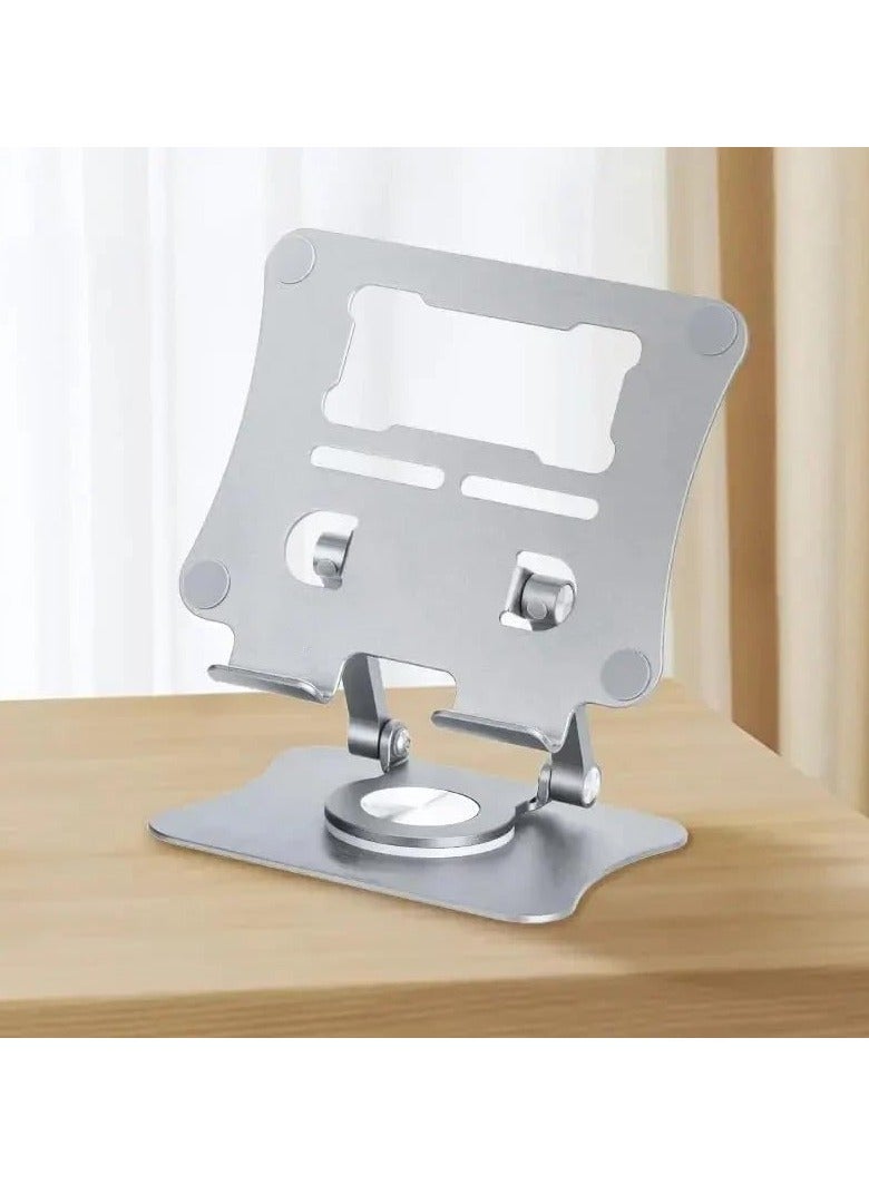 Adjustable Laptop and Tablet Stand – Ergonomic Aluminum Computer Riser with 360° Rotating Base – Portable, Foldable Design for Desk Use - Image 1