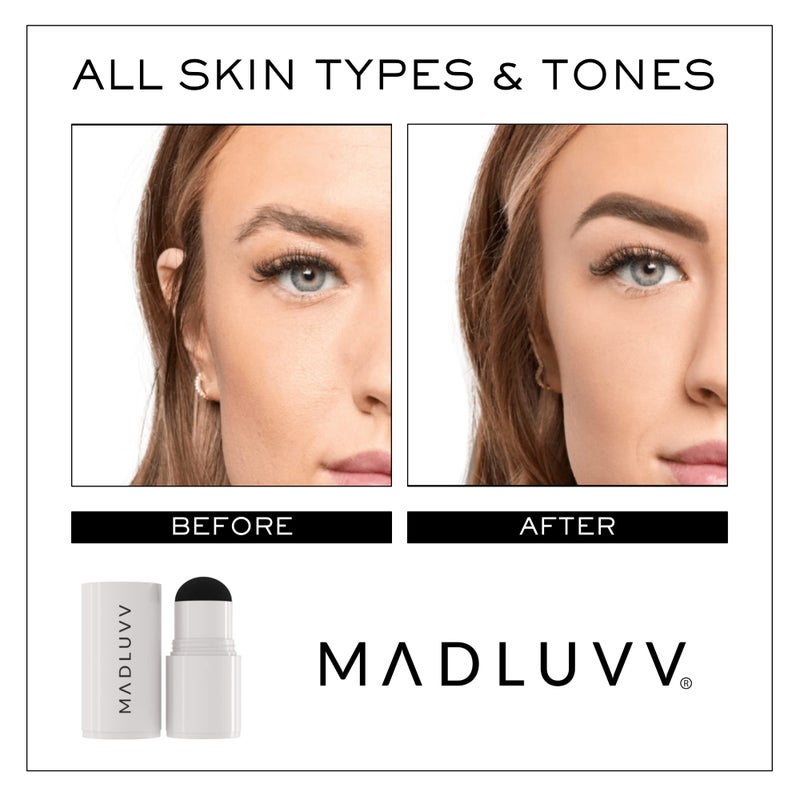 MADLUVV Brow Stamp Refill* - Color Stamp for Brows & Root Touch Up for Women & Men, Instantly Conceal Hair Loss, Grey Hair, Thinning Hair with Stain-Proof/Smudge-Proof Powder Formula (Soft Brown) - Image 5