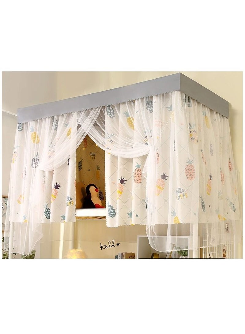 Bluejw Upper Deck Single Bed Curtain Privacy Bed Tent With Stand And Mosquito Net  - Image 1