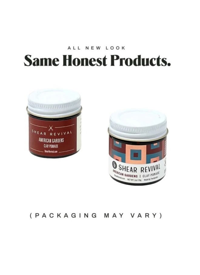 Shear Revival - American Gardens Clay Pomade | Matte Paste Professional Hair Styling Wax Strong Hold Molding Sculpting Aloe Based Formula Fullness & Texture Slick Back Look Wild Orange & Oakmoss 3.4oz - Image 1