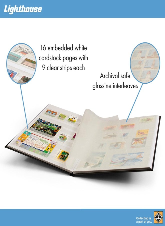 لوشتورم لايتهاوس - دفتر طوابع بغلاف مقوى "أساسي" - 16 صفحة من ورق مقوى أبيض مقاس 9 × 12 بوصة (A4) مع شرائط من ورق شفاف - أزرق - Image 3