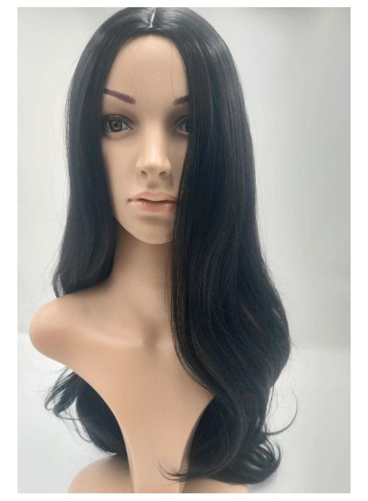 Estelle Long Straight High Synthetic Heat Resistant Wigs  With Bangs  for Women ,Girls  (Long Black) - Image 1