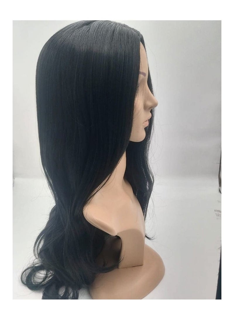 Estelle Long Straight High Synthetic Heat Resistant Wigs  With Bangs  for Women ,Girls  (Long Black) - Image 2