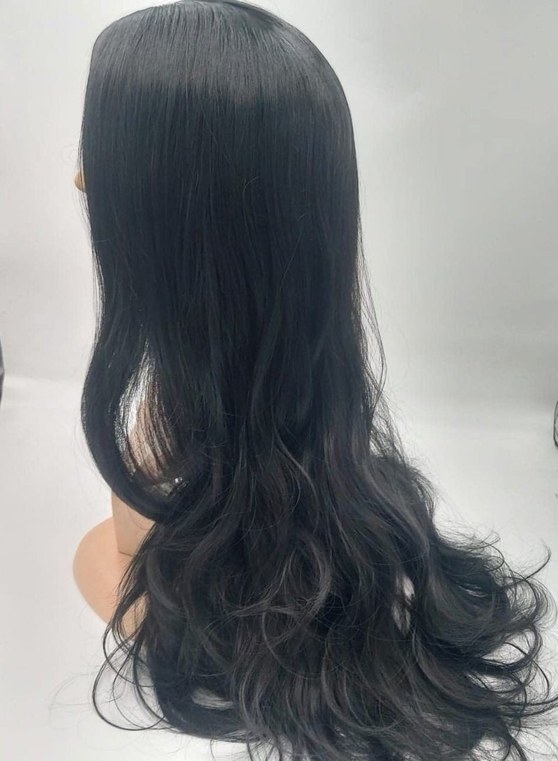 Estelle Long Straight High Synthetic Heat Resistant Wigs  With Bangs  for Women ,Girls  (Long Black) - Image 3