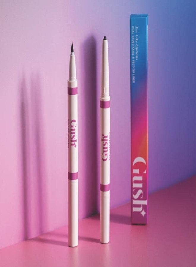 Gush 2 in 1 Eye liner + kohl pencil | Dual use Kajal and Liner | Fast drying with single stroke application | Long lasting, Waterproof and Smudge proof | (Matte Black - 0.65 g) - Image 2