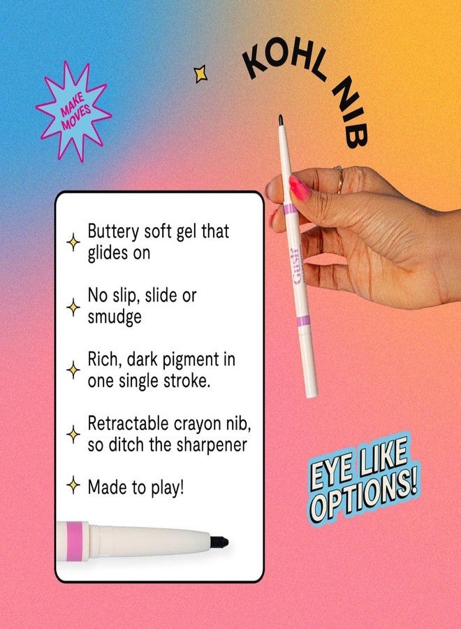 Gush 2 in 1 Eye liner + kohl pencil | Dual use Kajal and Liner | Fast drying with single stroke application | Long lasting, Waterproof and Smudge proof | (Matte Black - 0.65 g) - Image 5