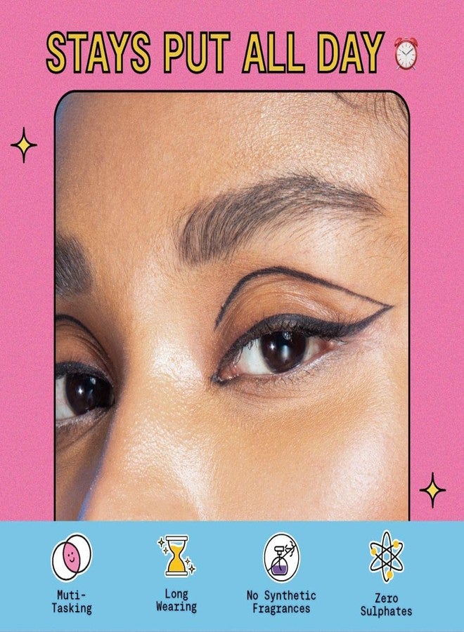 Gush 2 in 1 Eye liner + kohl pencil | Dual use Kajal and Liner | Fast drying with single stroke application | Long lasting, Waterproof and Smudge proof | (Matte Black - 0.65 g) - Image 4