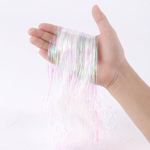 JXITON 3000pcs Christmas Icicle Tinsel,18in Iridescent Foil Fringe Tinsel Strand Icicle Tinsel Christmas Tree Tinsel for Christmas Holiday Decor Birthday Supplies - Image 1