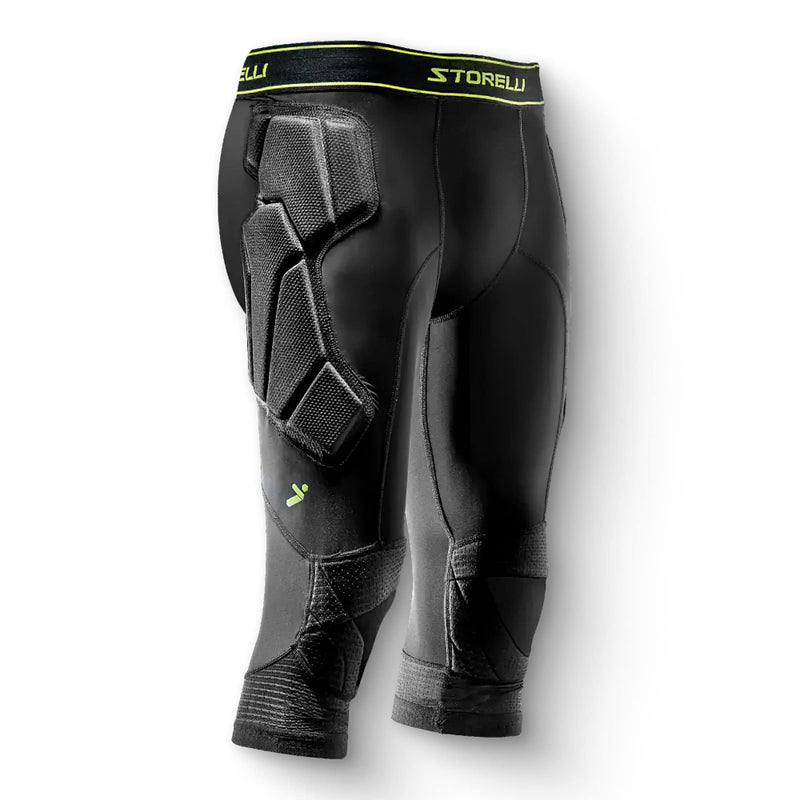 Storelli BodyShield 3/4 Goalkeeper Leggings 2, High-Impact Protection, Sweat-Wicking, UV-Resistant Athletic Bottoms for Soccer & Heavy-Duty Sports | Black | Large - Image 1
