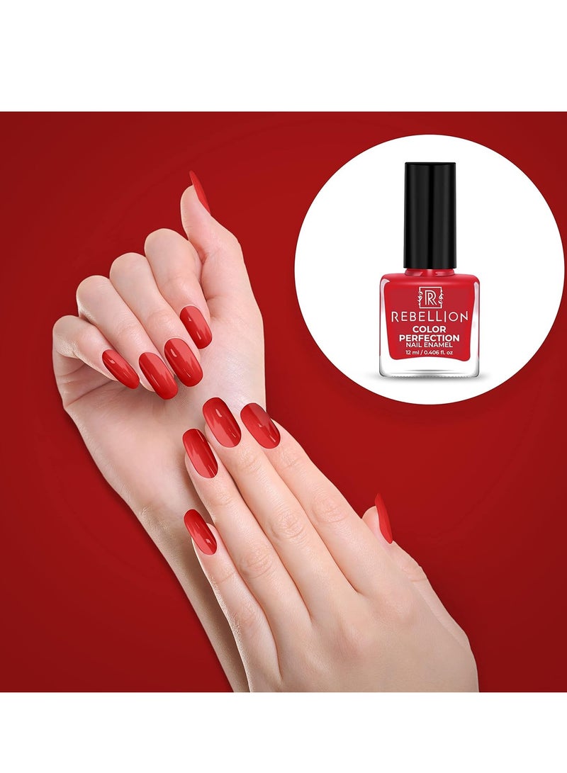 Rebellion Color Perfection Nail Enamel 12ml Red Passion RG38 - Image 3