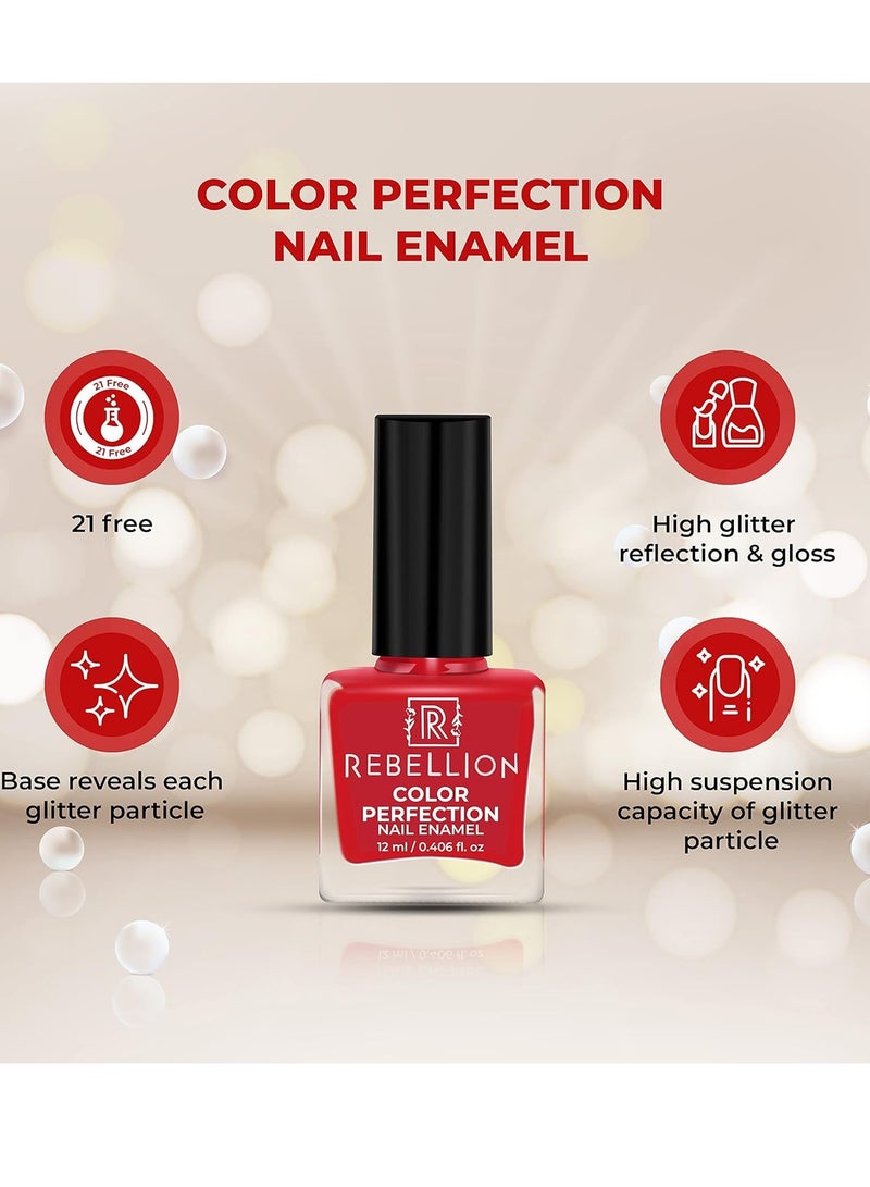 Rebellion Color Perfection Nail Enamel 12ml Red Passion RG38 - Image 4