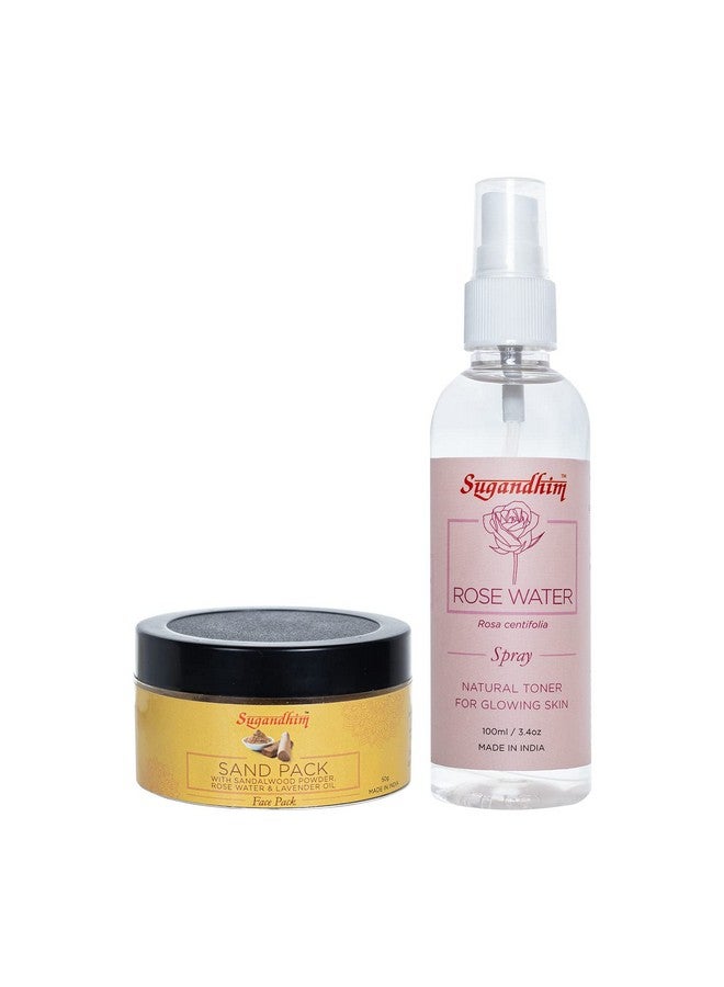 Sugandhim Sand Pack, Multani Mitti & Rose Water (100ml) 100% Natural Blend, Instant Glow,Refreshing,Scrubber,Nourishment, Antiseptic, Antidepressant & Anti-Anxiety Properties (multani mitti+sand+rose) - Image 3