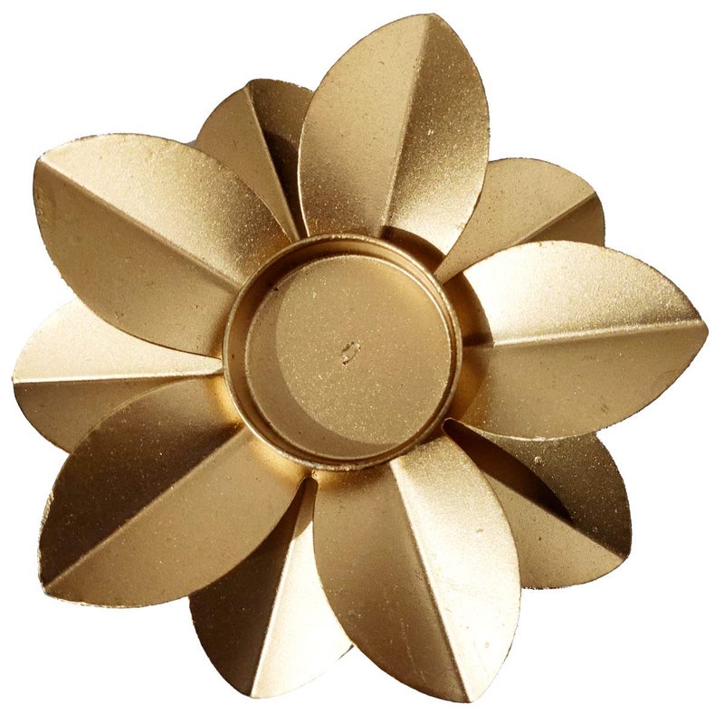 Purpledip Brass Tlight Holder 'Lotus': Festival Oil Lamp Deepam Diya Holder Decor Gift (12228) - Image 3