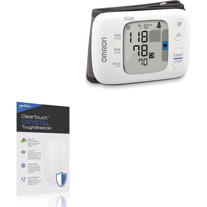 BoxWave Screen Protector Compatible with Omron Gold Wireless Wrist Blood Pressure Monitor BP4350 - ClearTouch Crystal ToughShield 9H (2-Pack), Clear 9H Tough Flexible Film Screen Protector - Image 2