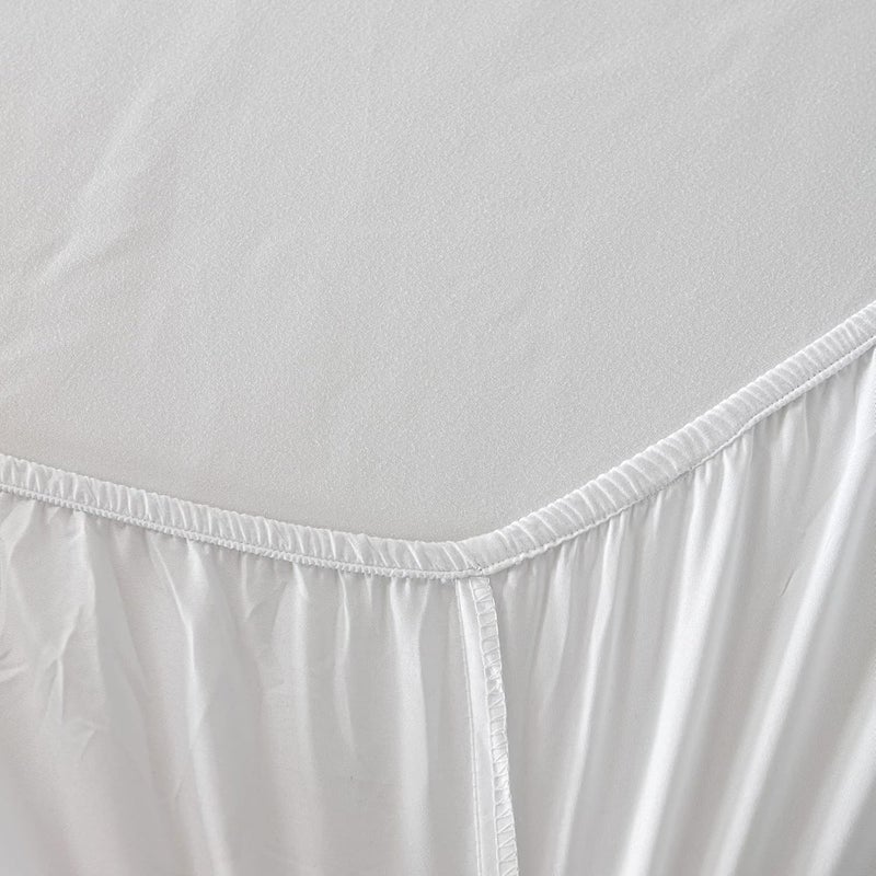 Good Nite Fitted Sheet 120 x 200 cm, White Polyester Flat Sheet 30 cm, Extra Deep Pocket Sheet Fitted Sheet Soft and Breathable Machine Washable - Image 5