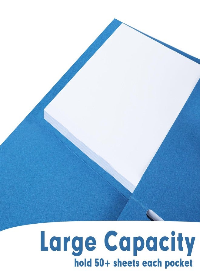 RAZCC Two Pocket Folders, 50 Pack 2Pocket Folders Fit Letter Size Paper, Paper Folders with Pockets for School Office Business Home, Navy Blue - Image 5
