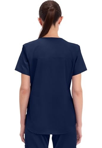 CHEROKEE Workwear Professionals Women Scrubs Top V-Neck WW665, XL, Navy - Image 4