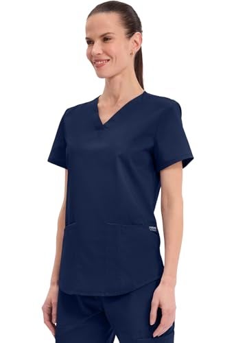 CHEROKEE Workwear Professionals Women Scrubs Top V-Neck WW665, XL, Navy - Image 3