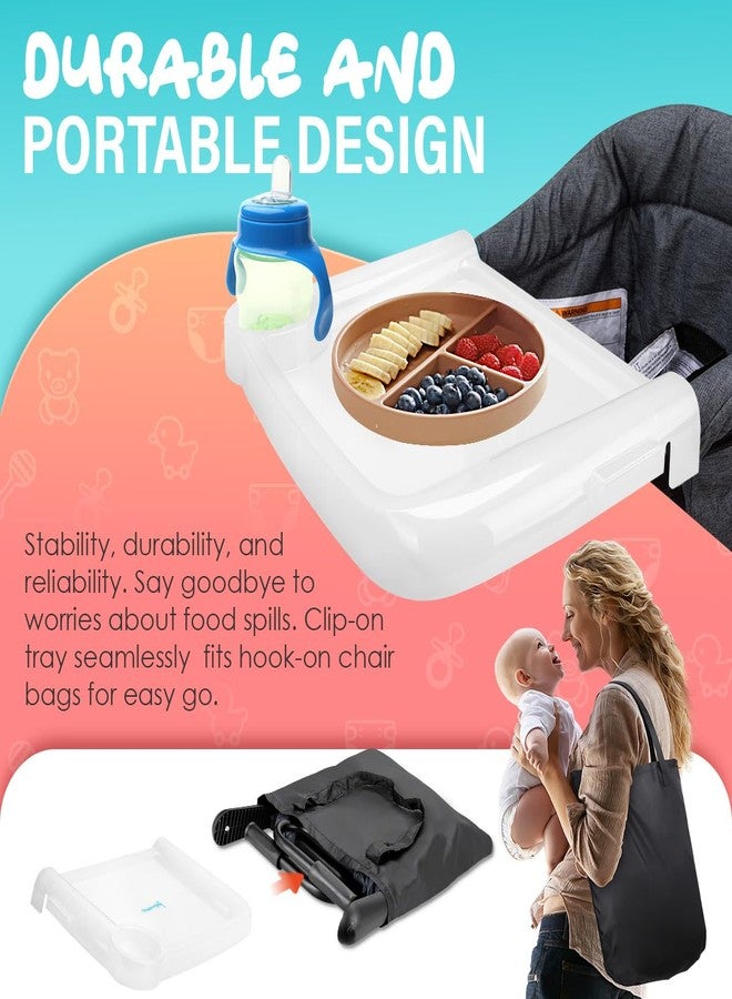 lulunemo Baby Dinner Tray Compatible with Lulunemo Portable Hook-On Chairs,Portable Baby Feeding Tray for Clip-on Quick Meal Chairs,Ideal for Babies and Toddlers,Perfect for Home and Restaurant Dining(Clear) - Image 4
