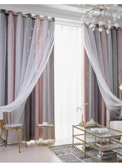 KYD Blackout Curtains, Decorative Thread Foil Blackout Curtains, Thermal Insulated Room Darkening Curtains for Bedroom Living Room 100*200cm  - Image 1
