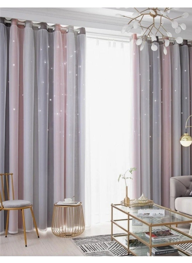 KYD Blackout Curtains, Decorative Thread Foil Blackout Curtains, Thermal Insulated Room Darkening Curtains for Bedroom Living Room 100*200cm  - Image 2