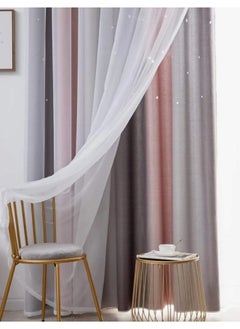 KYD Blackout Curtains, Decorative Thread Foil Blackout Curtains, Thermal Insulated Room Darkening Curtains for Bedroom Living Room 100*200cm  - Image 5