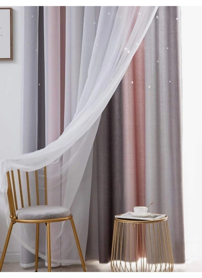 KYD Blackout Curtains, Decorative Thread Foil Blackout Curtains, Thermal Insulated Room Darkening Curtains for Bedroom Living Room 100*200cm  - Image 5